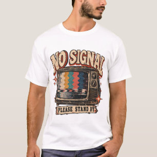 Kein Signal Vintage Retro TV Bitte Warten T-Shirt