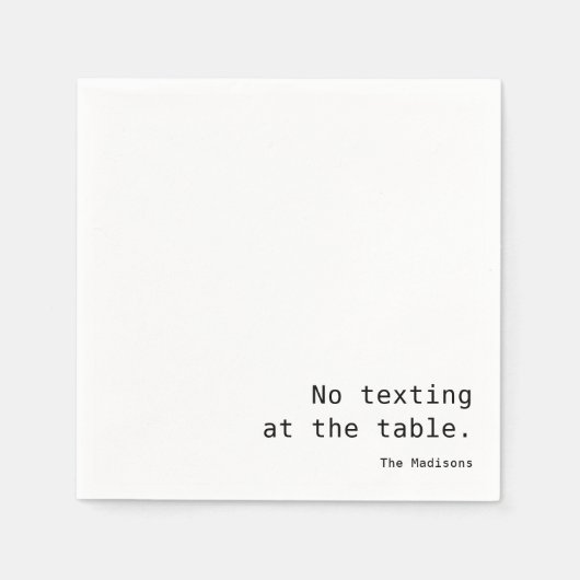 Kein Sims auf dem Tisch Funny Zitat Papier Napkin Serviette (Vorderseite)