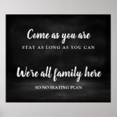 Kein Sitzplan Hochzeitszeichen Poster (Vorne)