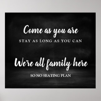 Kein Sitzplan Hochzeitszeichen Poster
