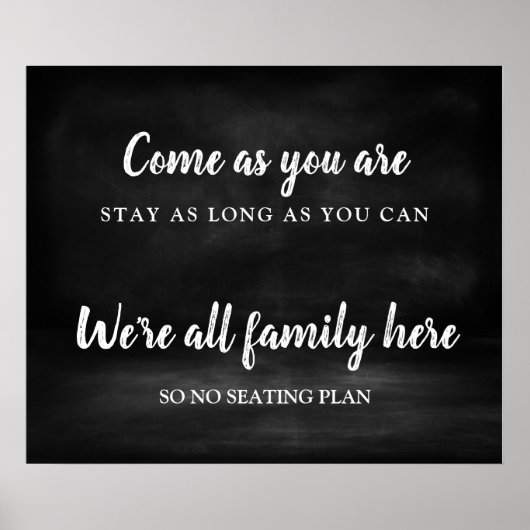 Kein Sitzplan Hochzeitszeichen Poster (Vorne)