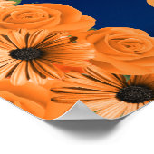 Kein Sitzplan - Schöne Orange Rose und Blau Poster (Ecke)