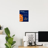Kein Sitzplan - Schöne Orange Rose und Blau Poster (Heimbüro)