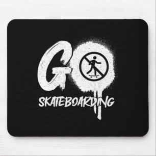 Kein Skateboarding Schild Skateboarding Skater Gra Mousepad