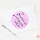 KEIN SOLICITING-Aufkleber Runder Aufkleber (Umschlag)