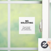 KEIN SOLICITING - Es wird dir leid tun Fensteraufkleber (Zuhause)