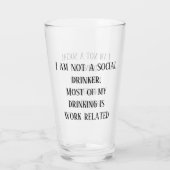 Kein sozialer Drinker Funny Pint Stein Glas (Rückseite)