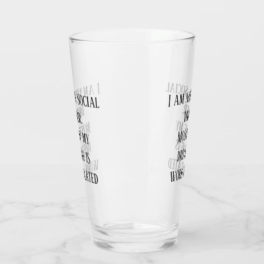 Kein sozialer Drinker Funny Pint Stein Glas (Links)