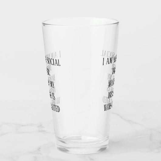 Kein sozialer Drinker Funny Pint Stein Glas (Rechts)