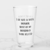 Kein sozialer Drinker Funny Pint Stein Glas (Vorderseite)
