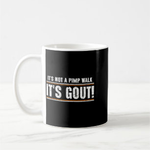 Kein Spaziergang Gicht Lustiger Alter Mann Medizin Kaffeetasse