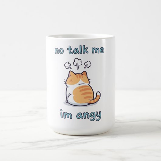 Kein Sprechen Ich bin Angy Cat Meme | Niedlich Kaw Kaffeetasse (Mittel)