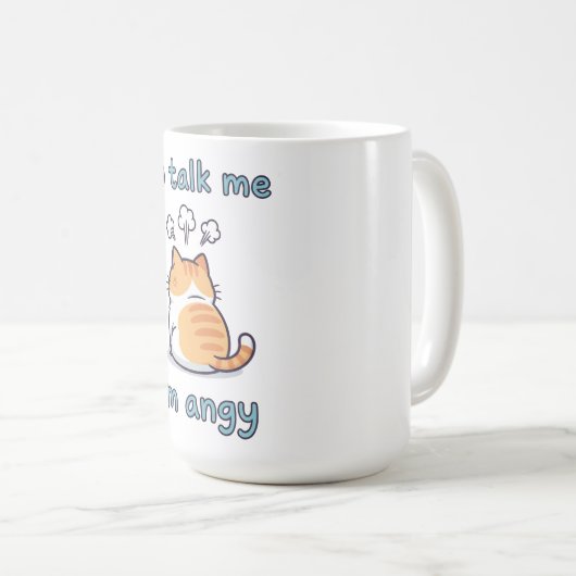 Kein Sprechen Ich bin Angy Cat Meme | Niedlich Kaw Kaffeetasse (VorderseiteRechts)