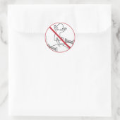 Kein Springen auf die Bette! Runder Aufkleber (Tasche)