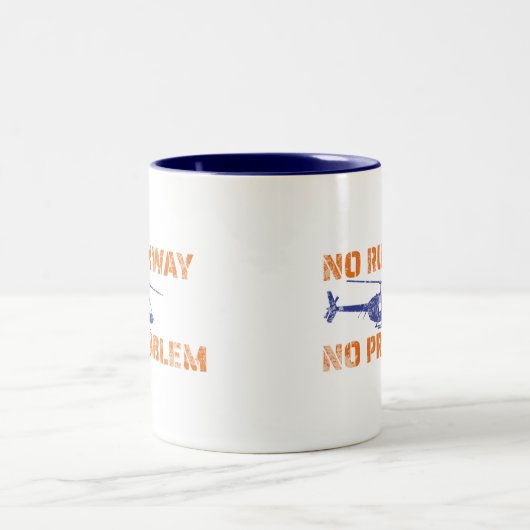 Kein Start kein Problem Helikopter Pilot Zwei-Tone Zweifarbige Tasse (Mittel)