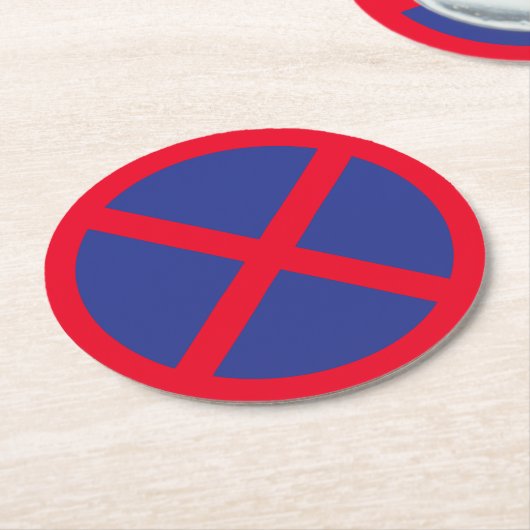 Kein Stehendes oder Parkzeichen | Runde Untersetze Runder Pappuntersetzer (Angewinkelt)