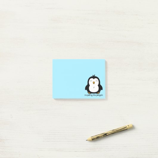 Kein Stoßen des Pinguins Post-it Klebezettel (Auf Schreibtisch)