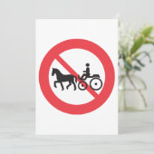 Kein Straßenzeichen für Pferde und Buggy Einladung (Stehend Vorderseite)