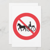 Kein Straßenzeichen für Pferde und Buggy Einladung (Vorne/Hinten)