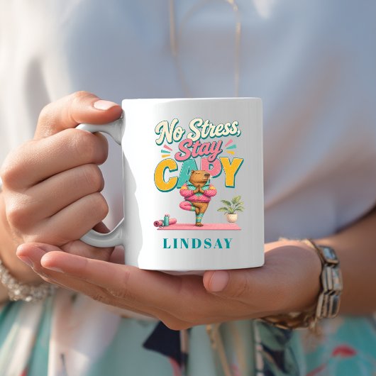 Kein Stress, bleib Capy - Yoga Capybara Kaffeetasse