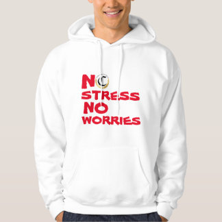 KEIN STRESS KEIN WORT WEISS UND ROT HOODIE