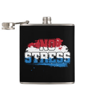 Kein Stress - Red White Blue Positive Mindset Flachmann