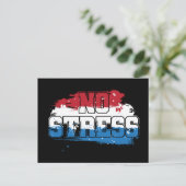 Kein Stress - Red White Blue Positive Mindset Postkarte (Stehend Vorderseite)