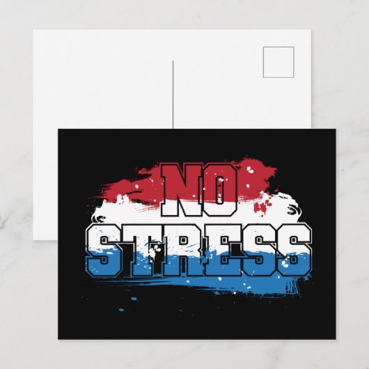 Kein Stress - Red White Blue Positive Mindset Postkarte (Vorne/Hinten)