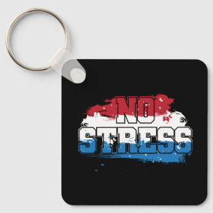 Kein Stress - Red White Blue Positive Mindset Schlüsselanhänger