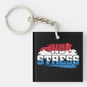 Kein Stress - Red White Blue Positive Mindset Schlüsselanhänger