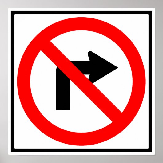 Kein Symbol rechts auf der Autobahn Poster (Vorne)