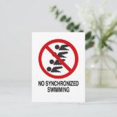 Kein synchrones Schwimmen vertikal Postkarte (Stehend Vorderseite)