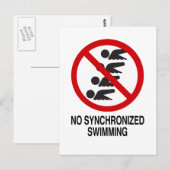 Kein synchrones Schwimmen vertikal Postkarte (Vorne/Hinten)