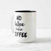 Kein Talkee vor Kaffee-Tasse Zweifarbige Tasse (Vorderseite Links)