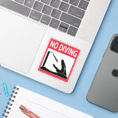 Kein Tauchen (Mosasaurus) Aufkleber (Laptop mit iPhone)