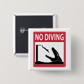 Kein Tauchen (Mosasaurus) Button (Vorne & Hinten)