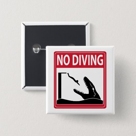 Kein Tauchen (Mosasaurus) Button (Vorne & Hinten)