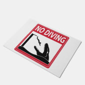 Kein Tauchen (Mosasaurus) Fußmatte (Schrägansicht)