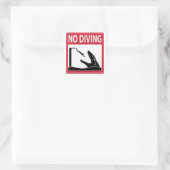 Kein Tauchen (Mosasaurus) Quadratischer Aufkleber (Tasche)