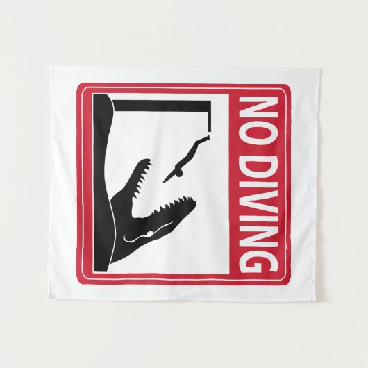 Kein Tauchen (Mosasaurus) Wandteppich (Vorderseite (Horizontal))