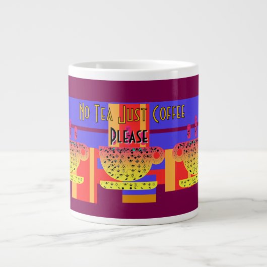 Kein Tee, nur Kaffee bitte Pflaume Jumbo-Tasse (Vorderseite)