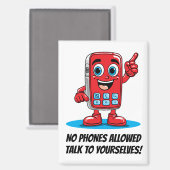 Kein Telefon erlaubt Red Cartoon Magnet (Vorderseite/Rückseite)