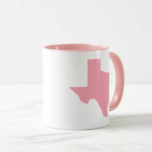 KEIN TEXT Rosa Staat Texas Form Tasse (VorderseiteRechts)