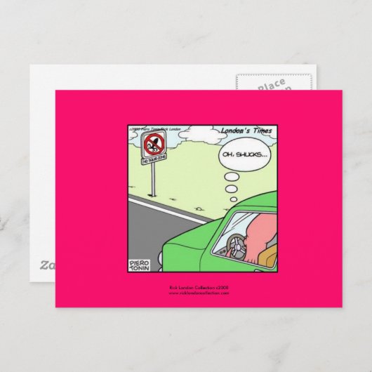 Kein Tintenfisch Zone Unglaublich witzig Cartoon P Postkarte (Vorne/Hinten)