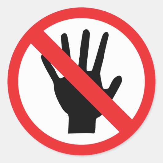 kein Touchsymbol Runder Aufkleber (Vorderseite)