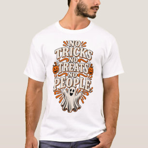 Kein Trick Kein Süßes Keine Leute Lustiger Introve T-Shirt