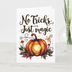 Kein Trick, nur magisches Halloween-Kürbis-Design Karte