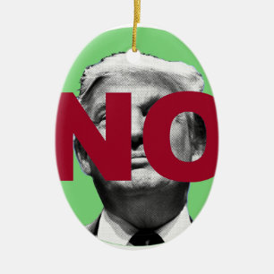 Kein Trump (grün und rot) Keramikornament