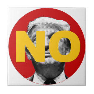Kein Trump (rot und gelb) Fliese