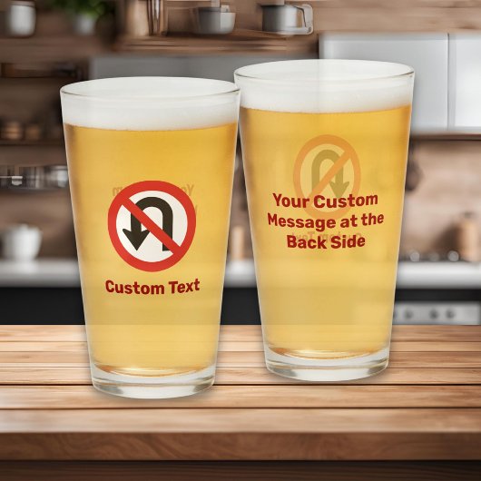 Kein U-Turn-Sign Glas